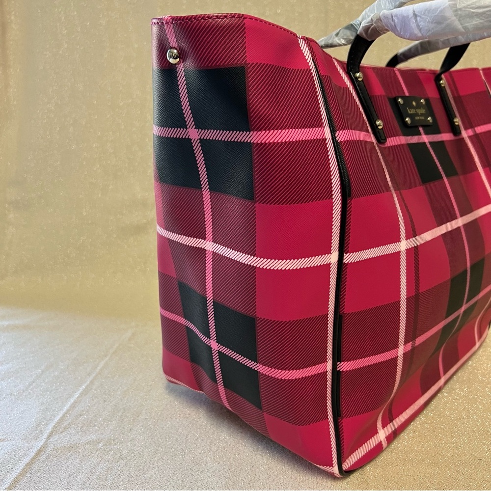 Kate Spade Pink Plaid Tote - Picture 7 of 16